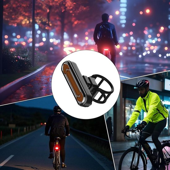 Fiets achterlicht - LED knipperlicht - Veilig fietsen - USB oplaadbaar - 11.2 x 10.2 cm - Zwart — afbeelding 3