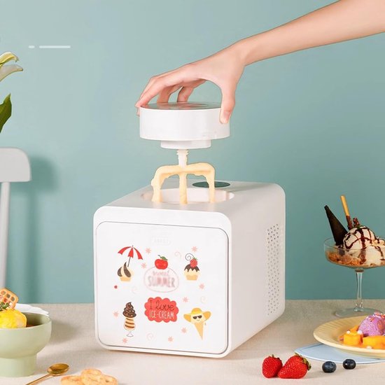 IJsmachine - Dessertmaker - Zelfgemaakte Desserts - Automatische Bediening - 1000 ml Capaciteit - Wit — afbeelding 2