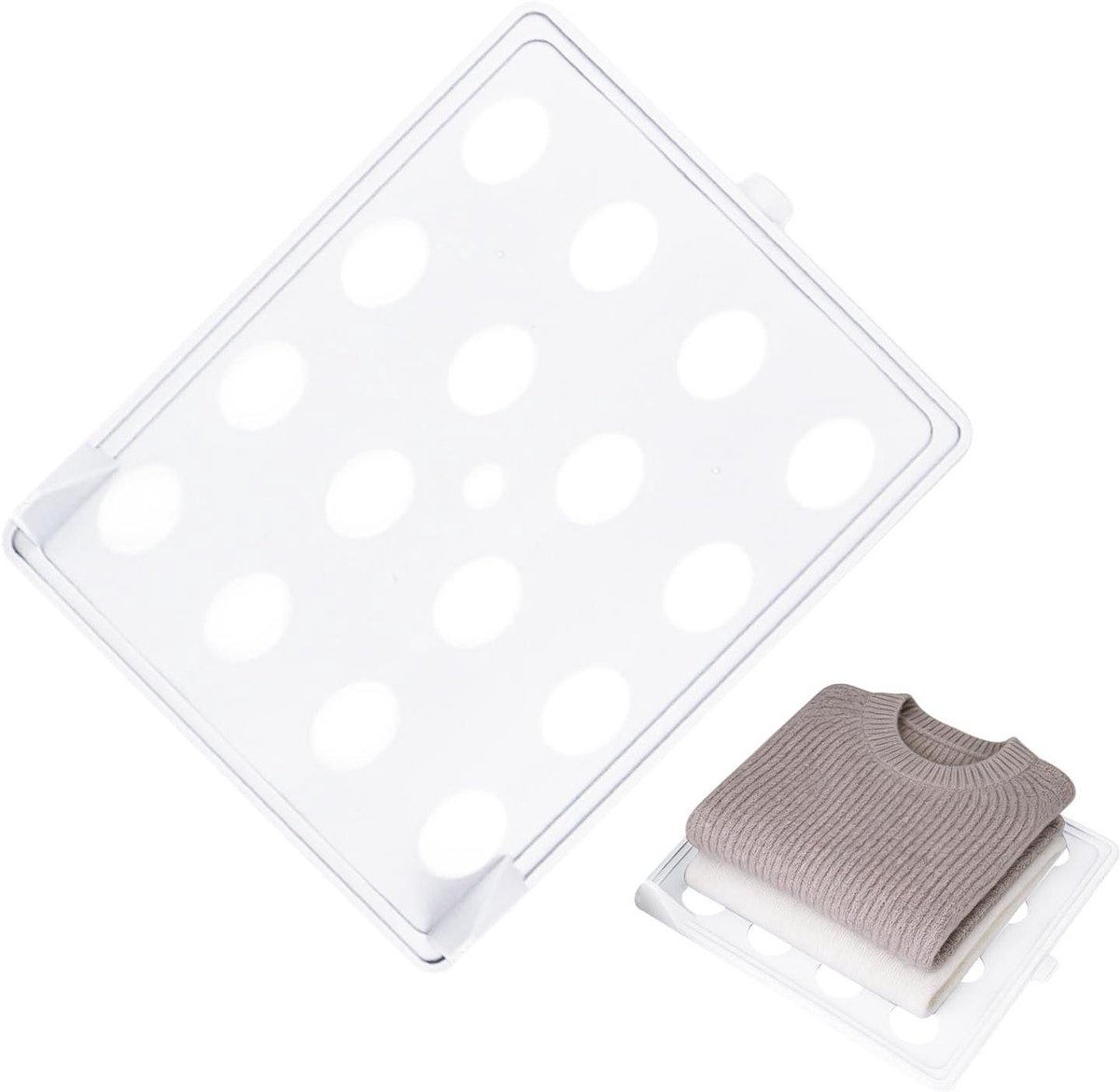 Kleding Organizer - Opbergplank - Kast Ordenen - Stapelbaar Ontwerp - 27 cm Breed - Wit