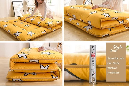 Opvouwbare Matras - Futon Japanse Stijl - Comfortabel Slapen - 10cm Dikke Vulling - 120 x 190 cm - Blauw — afbeelding 5