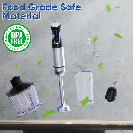 Handblender Set - Staafmixer Keuken - Smoothies Maken - 3-in-1 Functionaliteit - 800 Ml Beker - Zwart — afbeelding 2