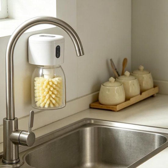 Elektrische Flessenwasser - Borstel Bekers - Schoonmaak Gerei - Handsfree Reiniging - 16 x 10 x 19.5 cm - Niet gespecificeerd — afbeelding 3