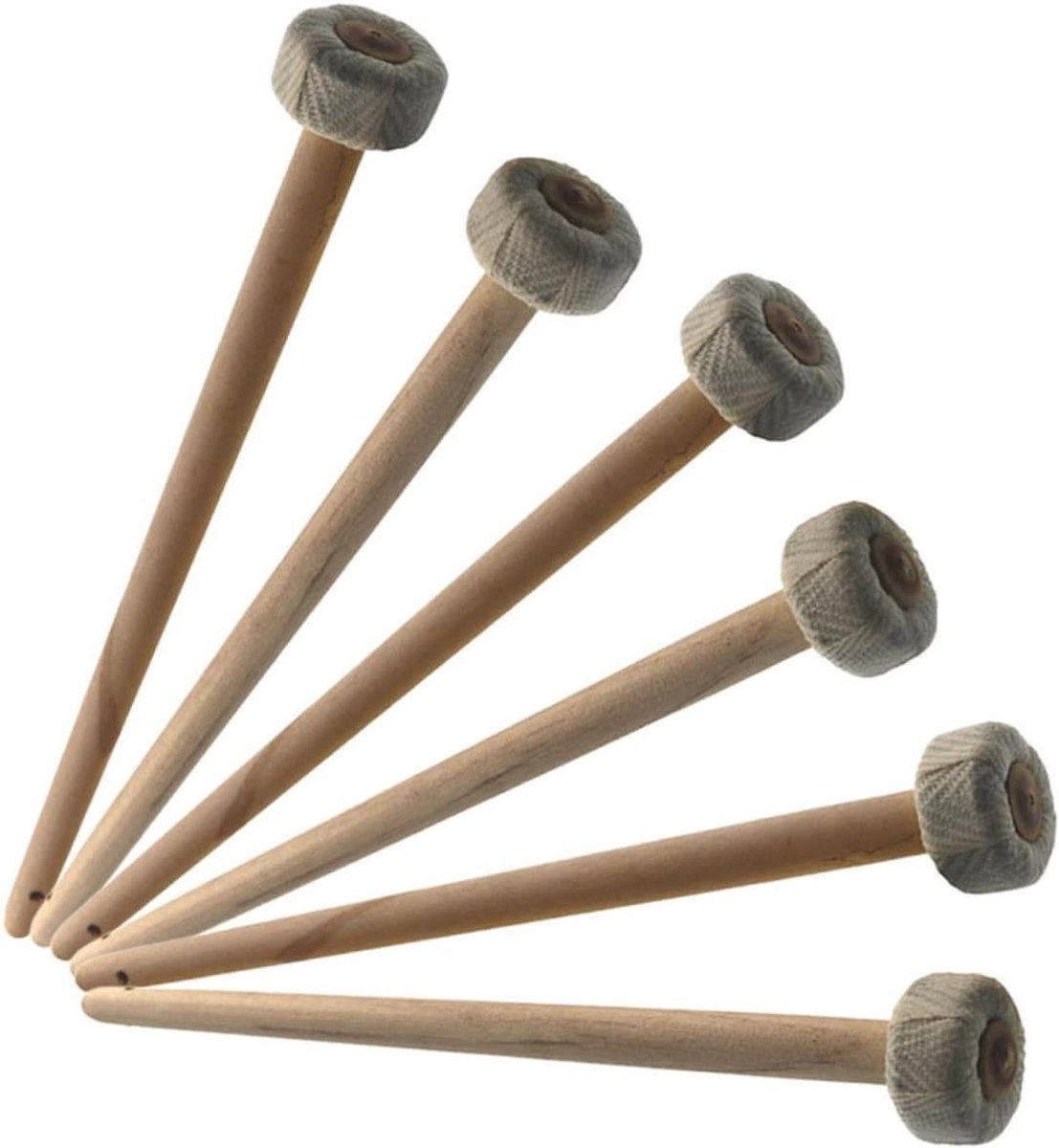 Drumstokken Set - Percussie Hammers - Muziek Maken - Katoen Linnen Wrap - 6 Stuks - Beige