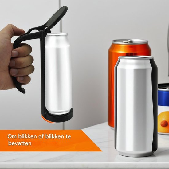 Drankhouder Met Handvat - Blikjes Houder - Onderweg Dragen - Boorvrije Montage - Universele Pasvorm - Zwart — afbeelding 5