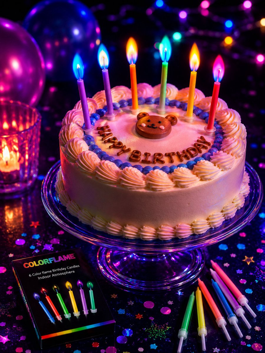 Verjaardagstaart kaarsjes - Color Flame - Gekleurde vlammetjes - 6 st - taart kaarsjes - feest - verjaardag