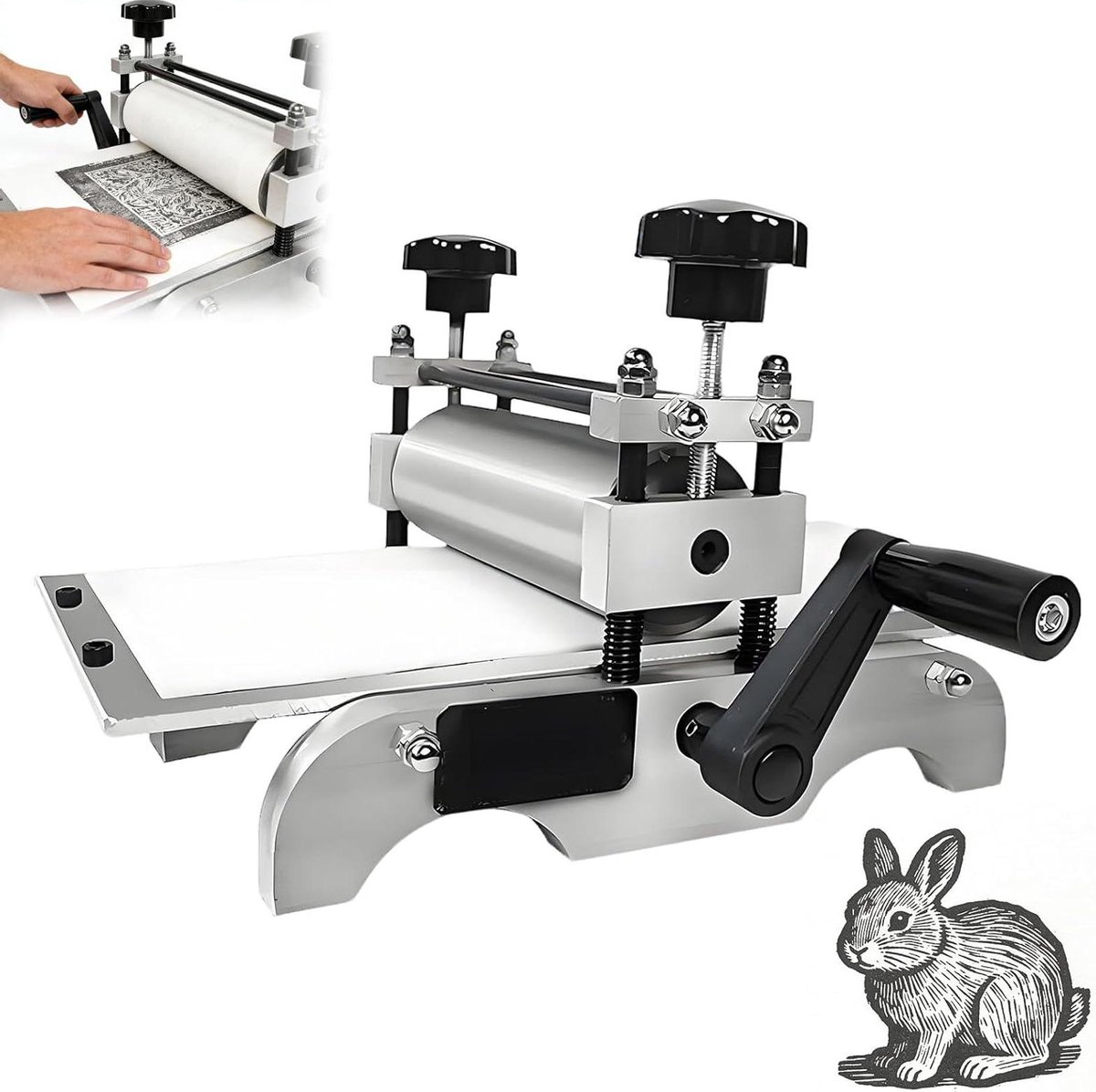 Handmatige Etspers - Drukpers Machine - Artistieke Druk - Verstelbare Roller - 30x17 cm - Metaal