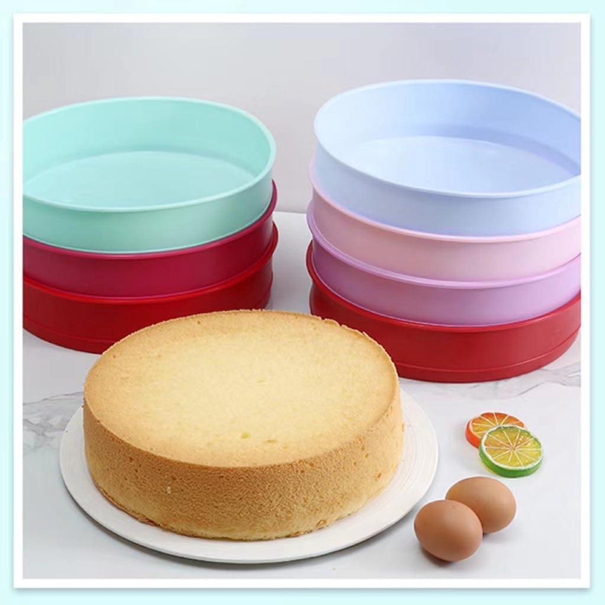 Cake Vorm - Bakvorm Rond - Taarten Bakken - Voedselveilig Siliconen - 15 cm - Groen