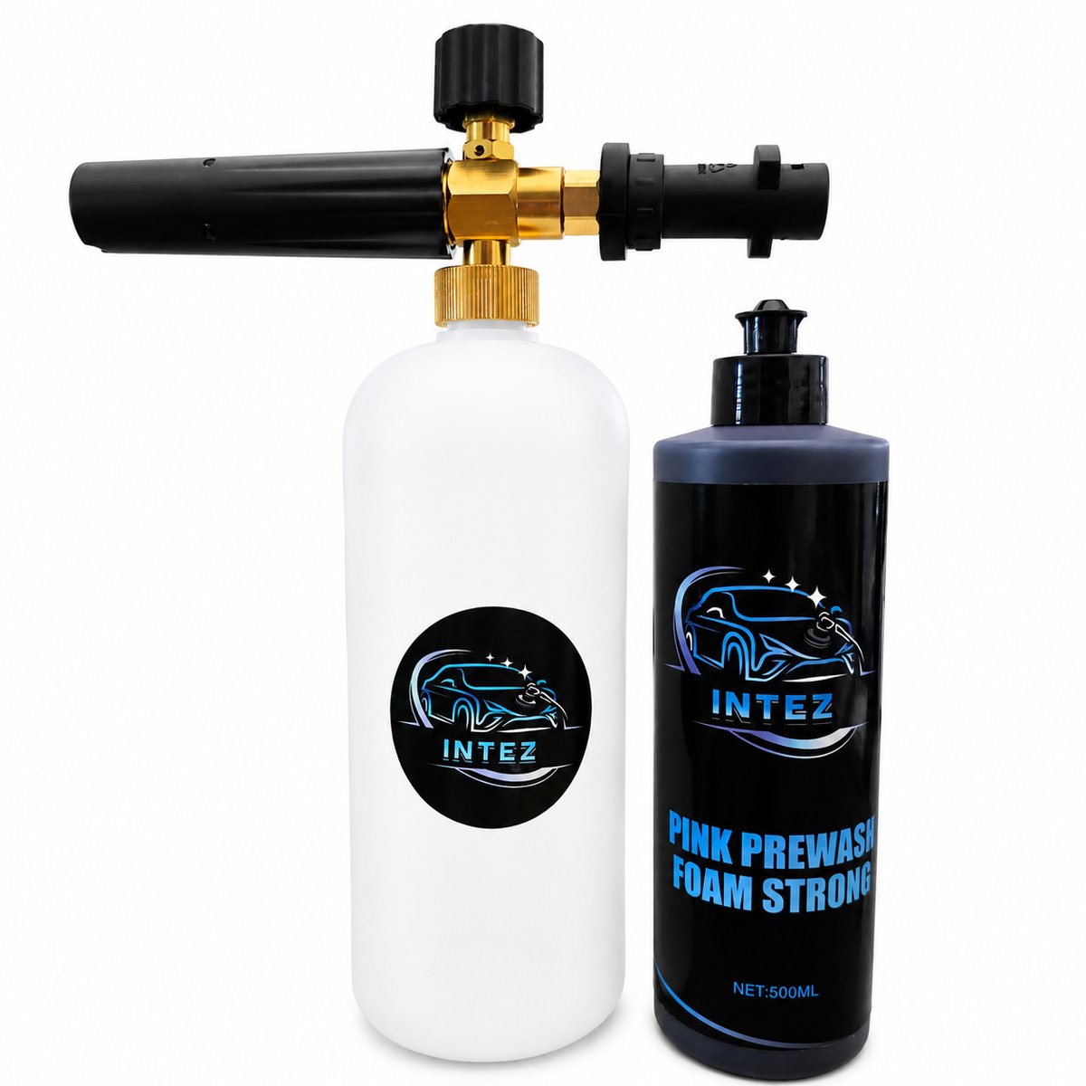 Intez- snow foam cannon -voor Karcher K Serie adapter-- foam gun - Auto wassen - Schuim spuit -Incl Pink snowfoam