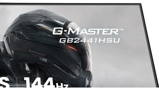 G-MASTER GB2441HSU monitor met 'Black Hawk' ontwerp, 144 Hz.