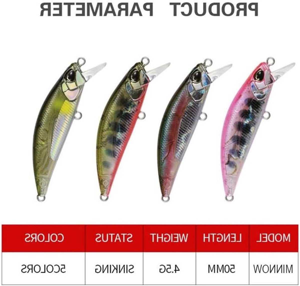 Visserij kunstaas, klein formaat, ideaal aas voor forel, bar of snoek, 5 cm, 4 g