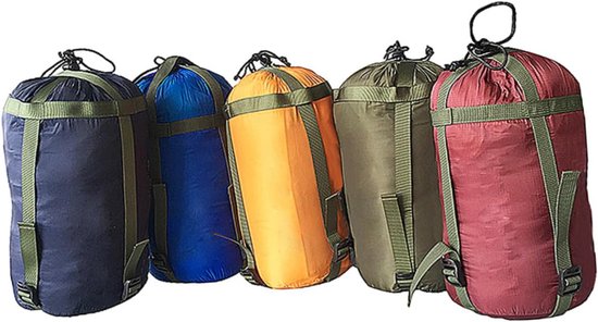 Outdoor Slaapzak Compressiezak Militaire Groene Quilt Opbergzakken Duurzaam met Verstevigde Naden Verstelbare Compressieriemen Lichtgewicht voor Wandelen Kamperen Backpacken — afbeelding 4