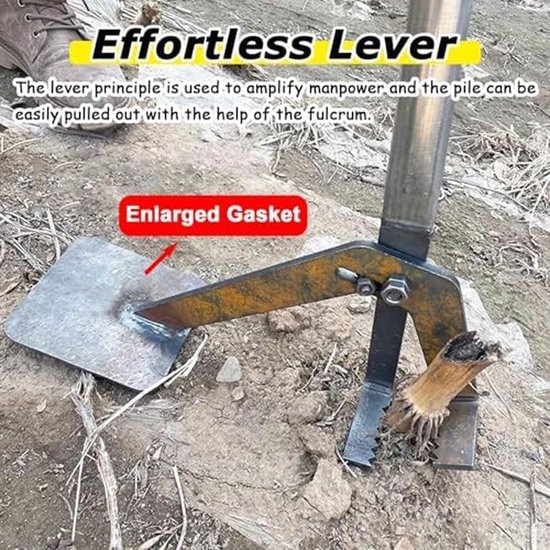 Worteltrekker Gereedschap - Stronk Verwijderaar - Onkruid Wieden - Hefboom Ontwerp - 92cm - Zwart — afbeelding 4
