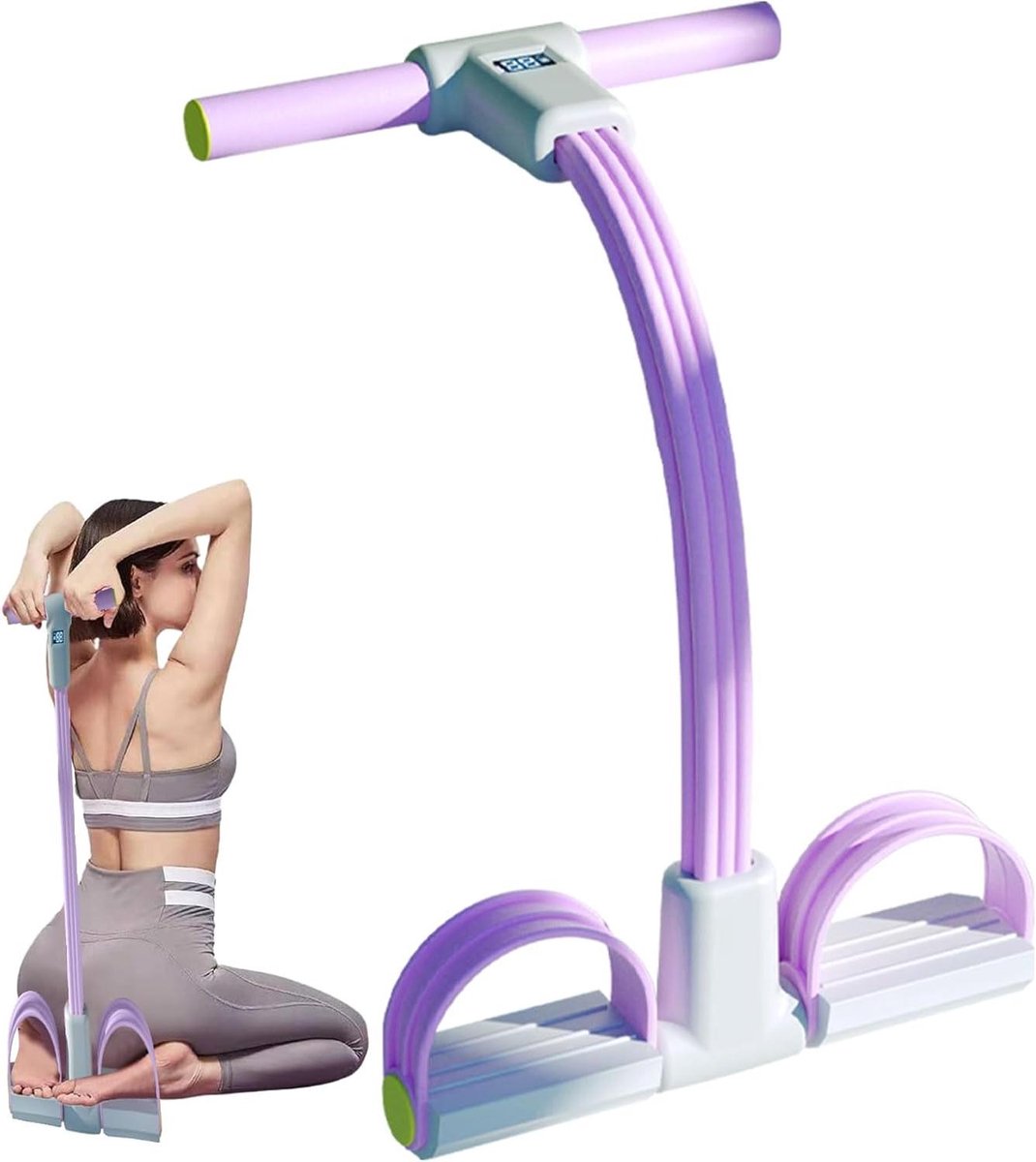 Buiktrainer Fitnessset - Expander Rugtrainer - Thuis Trainen - Geïntegreerde Smart Sensor - 274 g - Paars