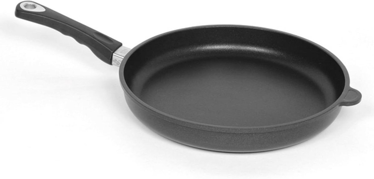 Gietijzeren Pan - Platte Koekenpan - Snel Bakken - Lotus Titanium Afwerking - Ø 32 cm - Zwart