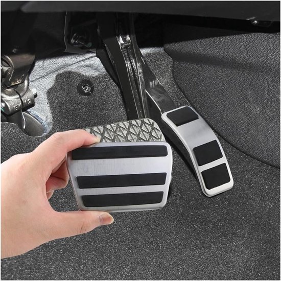 Pedaal Covers Set - Auto Interieur - Sportieve Rijervaring - Antislip & Slijtvast - Roestvrij Staal - Zilver — afbeelding 4