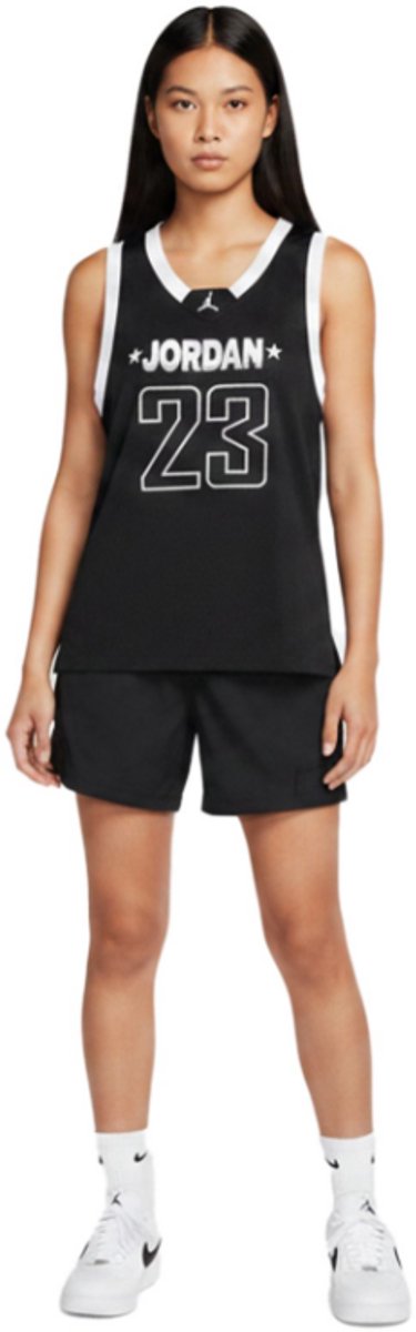 NIKE Jordan Jersey 23 dames basketbalshirt – mesh tanktop / sportshirt in zwart