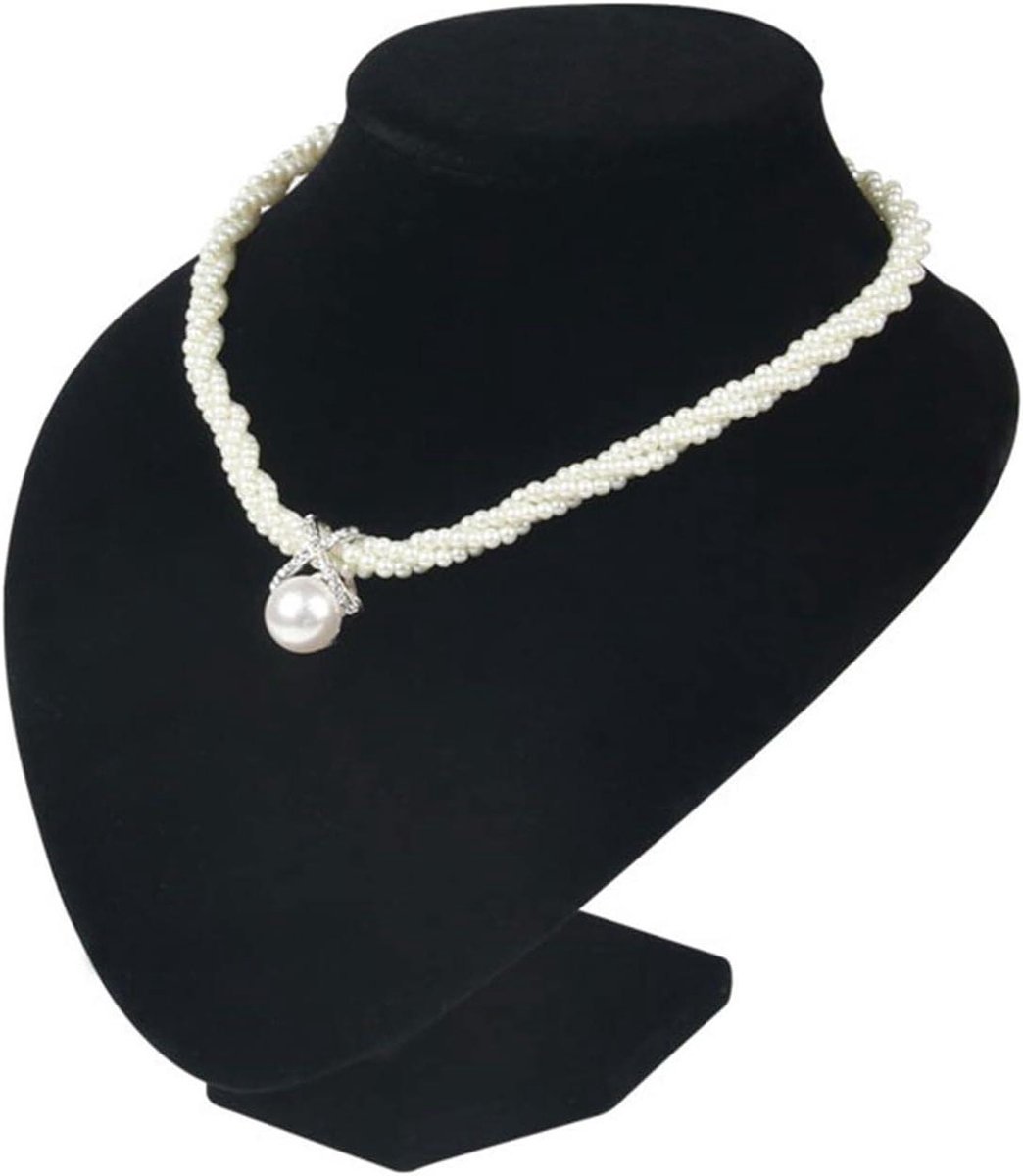Sieraden Torens Sieraden Hanger Stand Mannequin Buste Display Zwart Fluwelen Sieraden Display Vrouwen Ketting Hanger Mannequin Sieraden Stand (Kleur: H20cm) (H25cm)