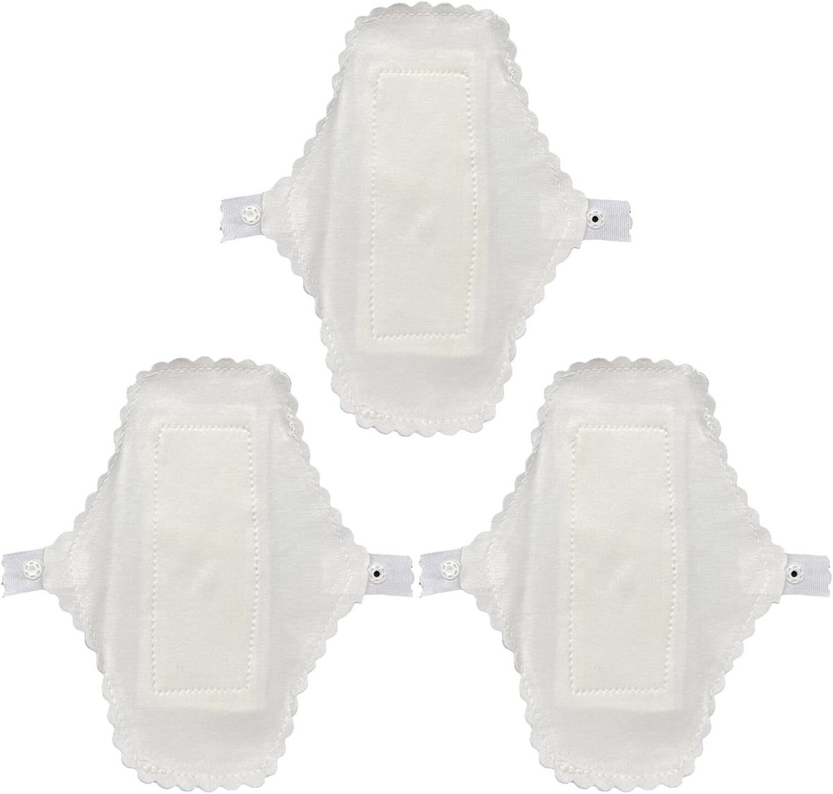 Herbruikbare Pads - Wasbare Maandverbanden - Menstruatie Verzorging - Lekvrije Bescherming - 3 Stuks - Wit