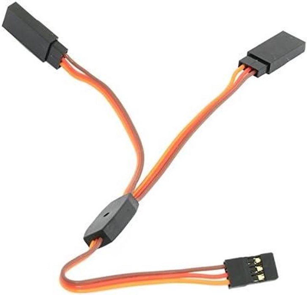 Servo Kabel - Verlengkabel Y-kabel - Afstandsbediening - Vergulde Connectoren - 15 cm - Zwart