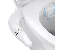 WRISIN 5-Serie Ultra-Dunne Bidet-opzetstuk – Twee wasstanden & verstelbare waterdruk
