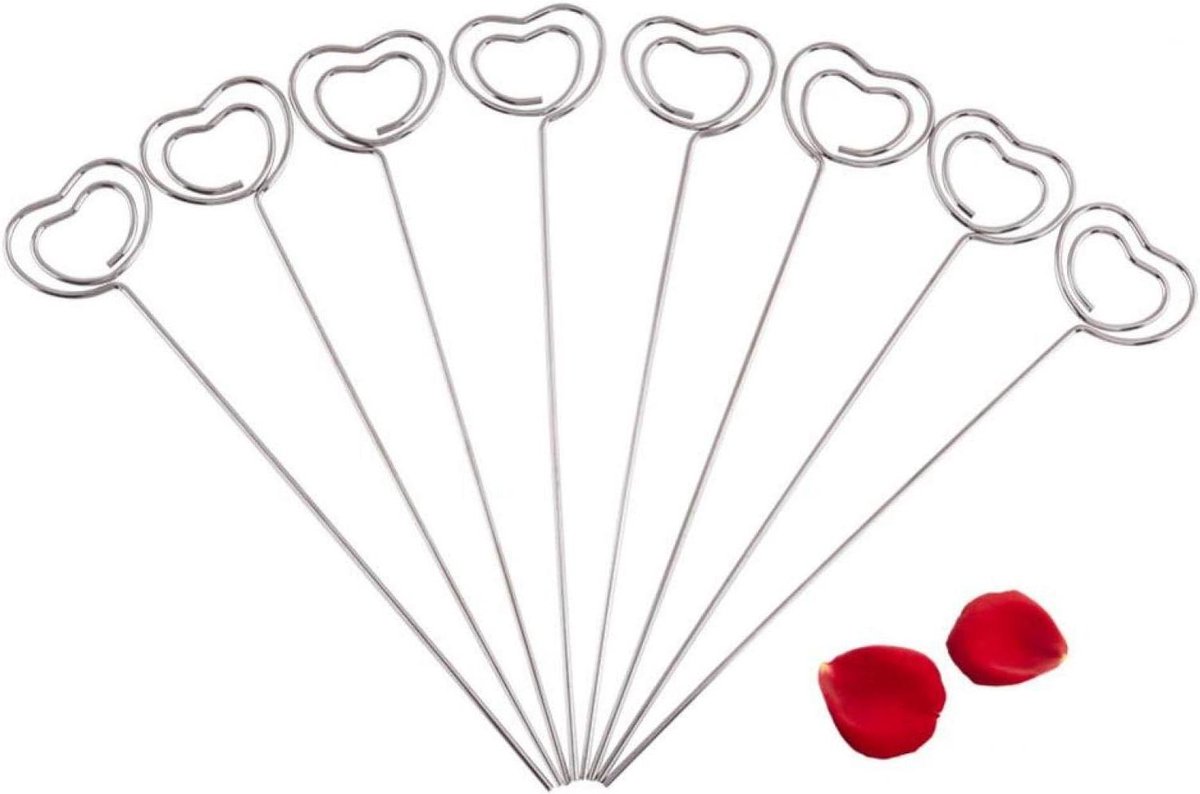 Memo Clips - Kaarthouders - Decoratief Display - Met Vormen - 50 Stuks - Zilver