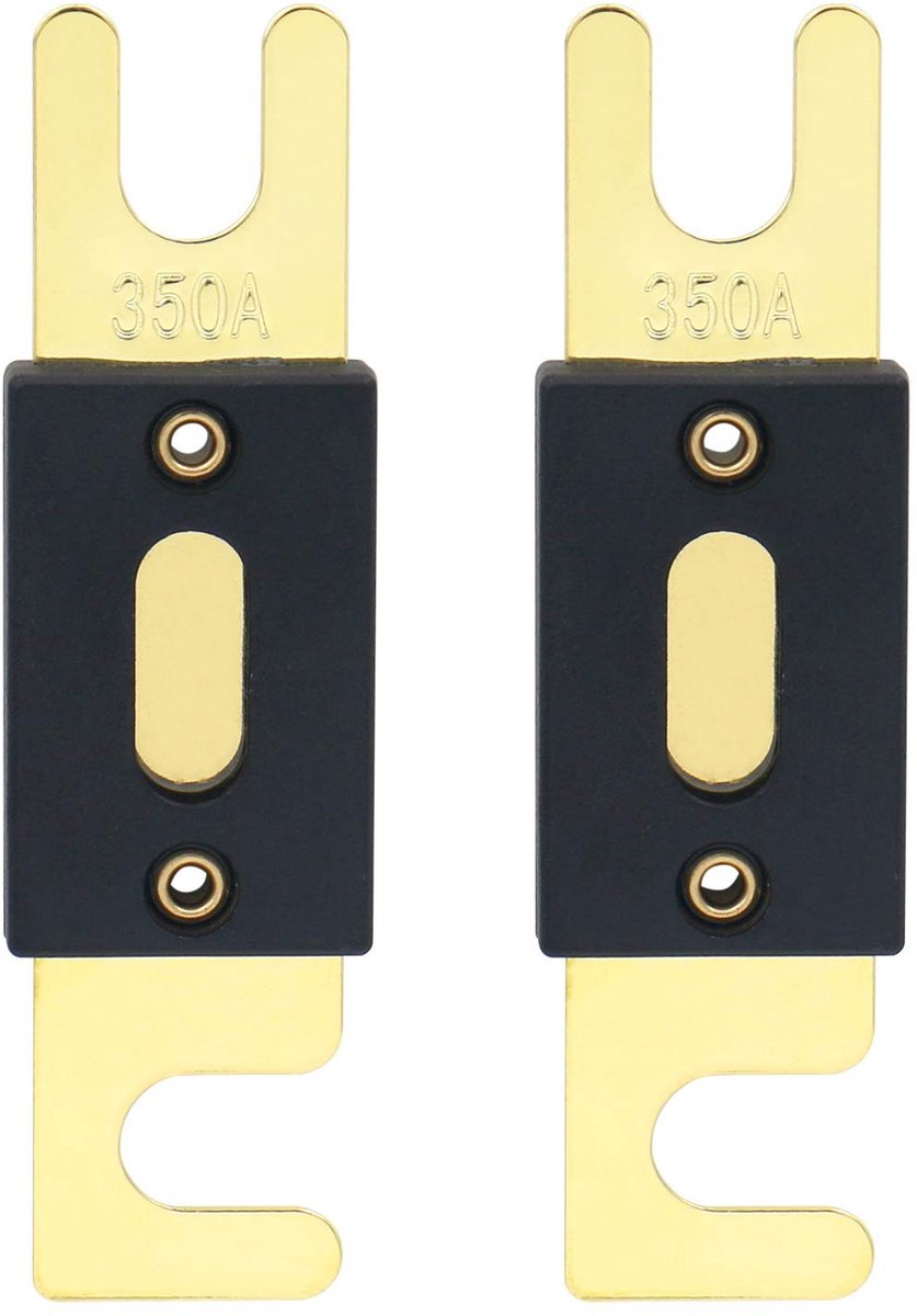 Dailygoods - Cosensi - Dailygoods - Dailygoody Fuse - 350 Amp - Betrouwbaar en duurzaam - Gold en Black - Ideaal voor audio-installatie - Perfect voor auto- en voertuigen