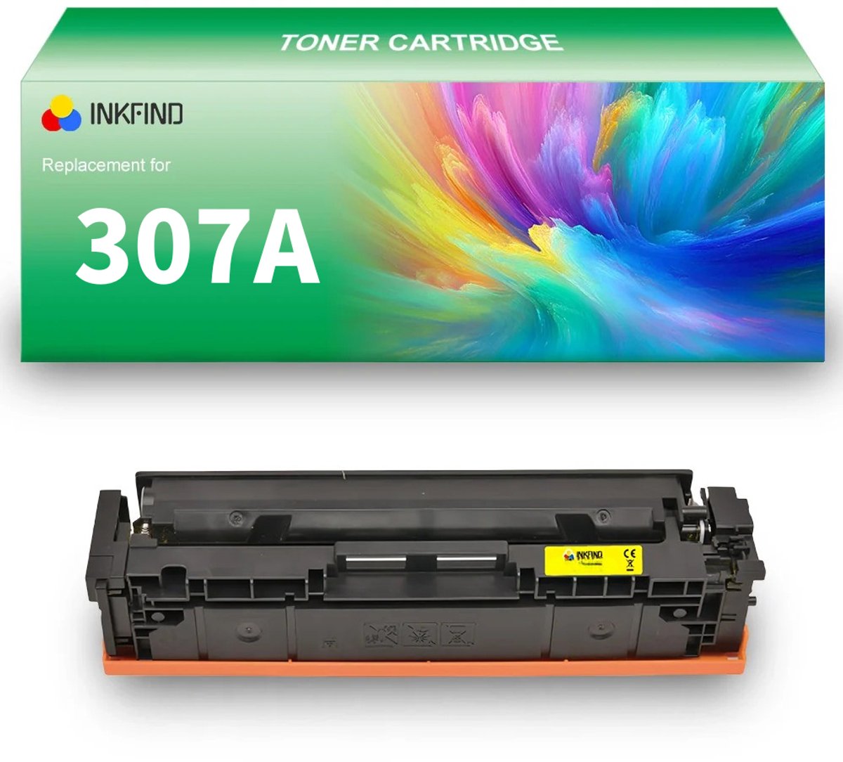 INKFIND 307A (CE742A) Geel tonercartridge compatibel met HP 307A (CE742A) Geel - 1-pack Yellow