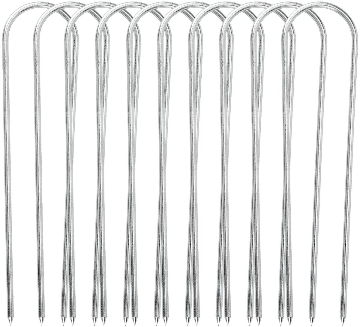 Dailygoods - Dailygoody - Trampoline Anker Kit - U-vormige Grondankers - Heavy Duty - 12 Inch - Voor Trampolines en Tenten - Zilver - Geschikt voor Unisex Volwassenen