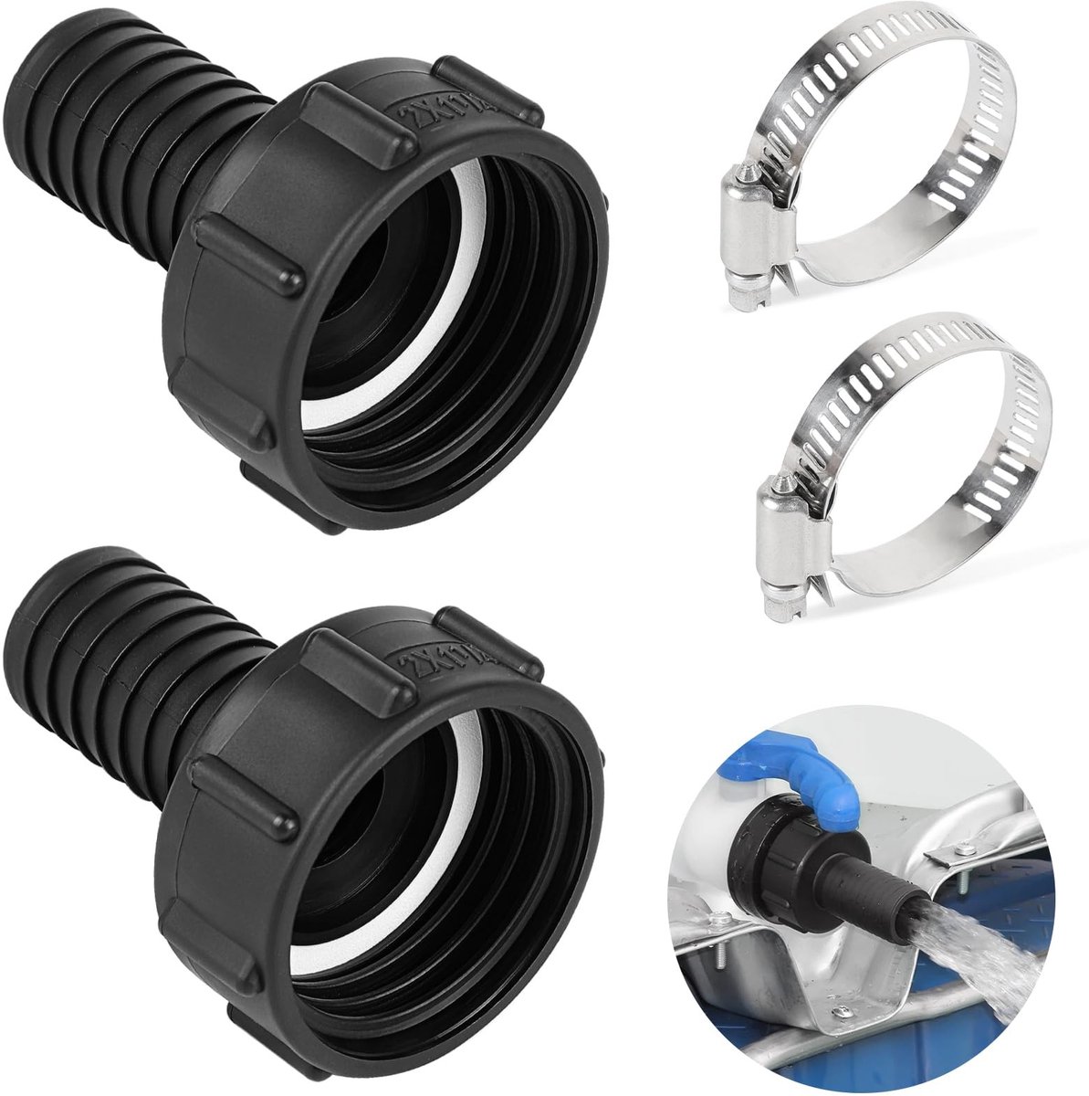 Dailygoods - 2 Stuks IBC S60x6 Tankslangadapter voor Tuinirrigatie