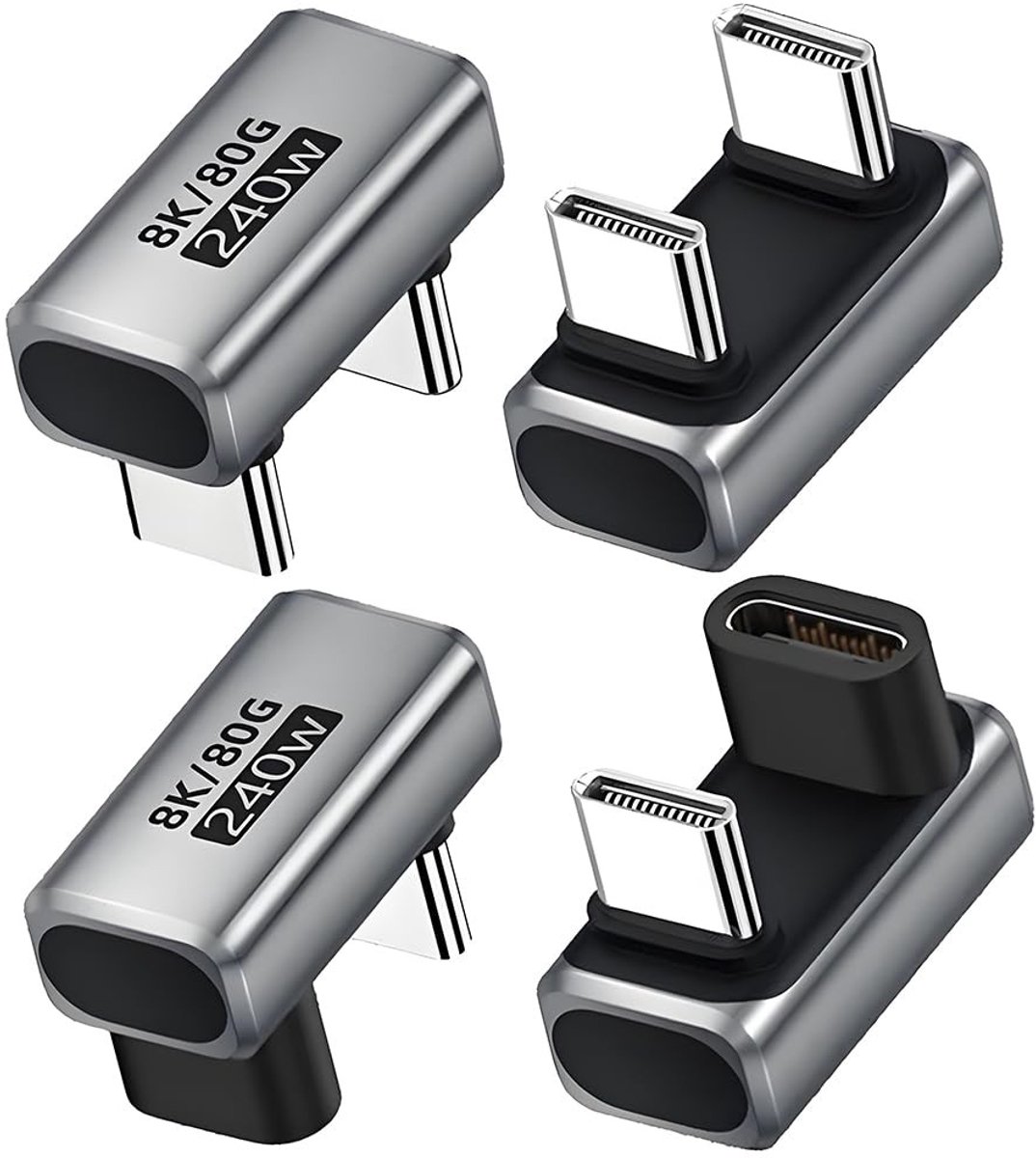 Dailygoods - Cosensi - Dailygoods - 40 Gbps U-vormige USB-C-adapter Set van 4