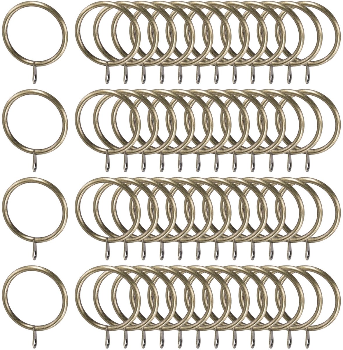 Dailygoods - 100 Stuks Antiek Bronzen Gordijnringen voor Stangen en Railsystemen