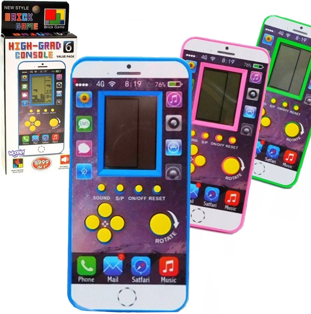 Woopie Mini Tetris Spel - Draagbare klassieke gameconsole