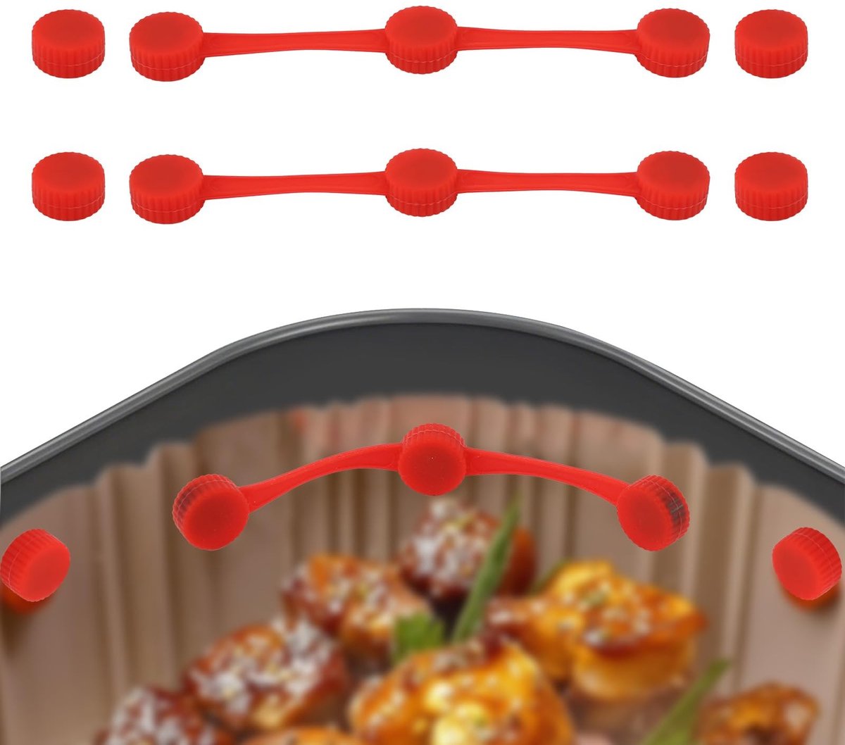 Dailygoods - Airfryer Magneetset met Siliconen Gespen en Strips