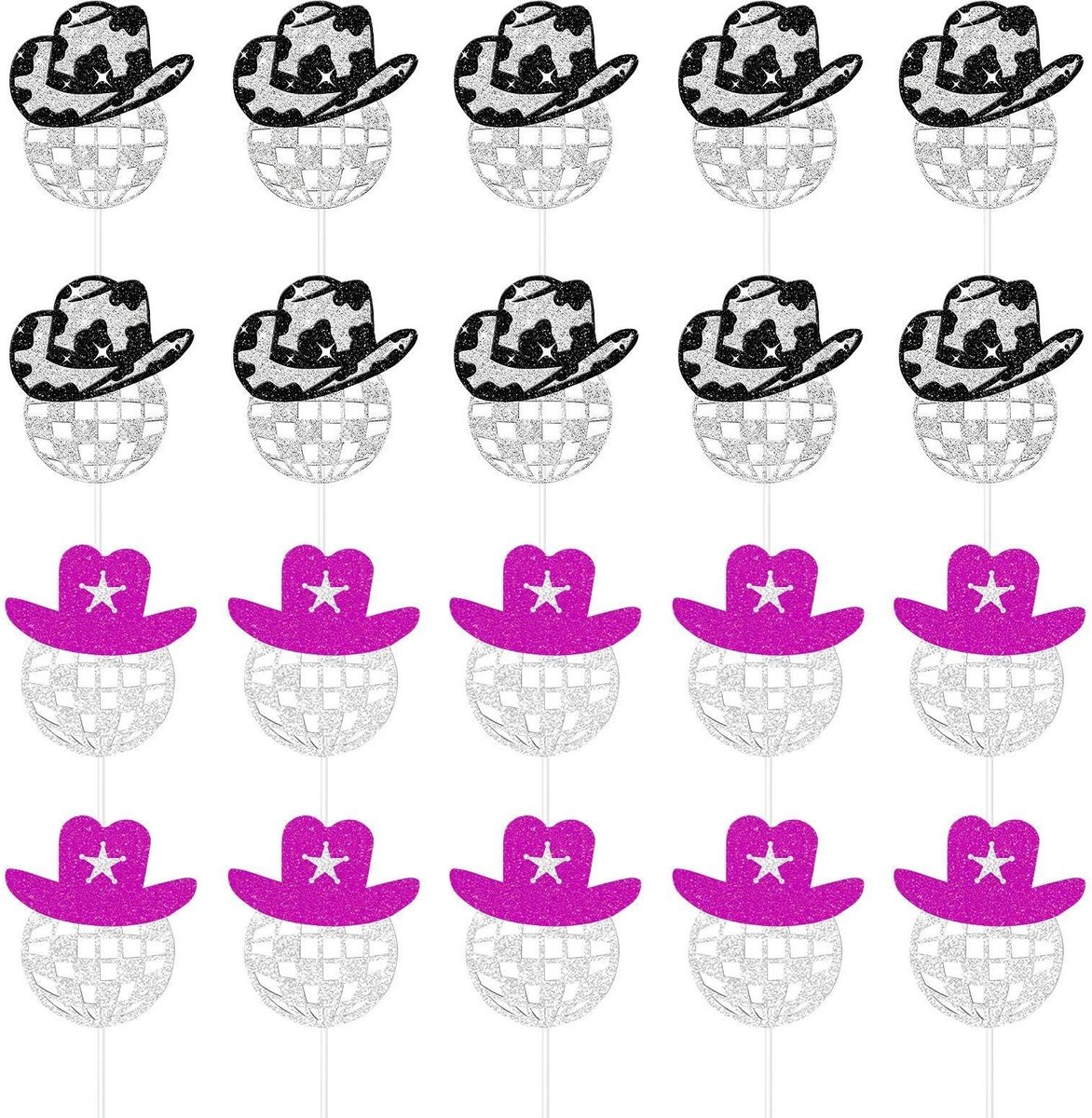 Dailygoods - 20 Stuks Retro Discotheek Taartdecoraties