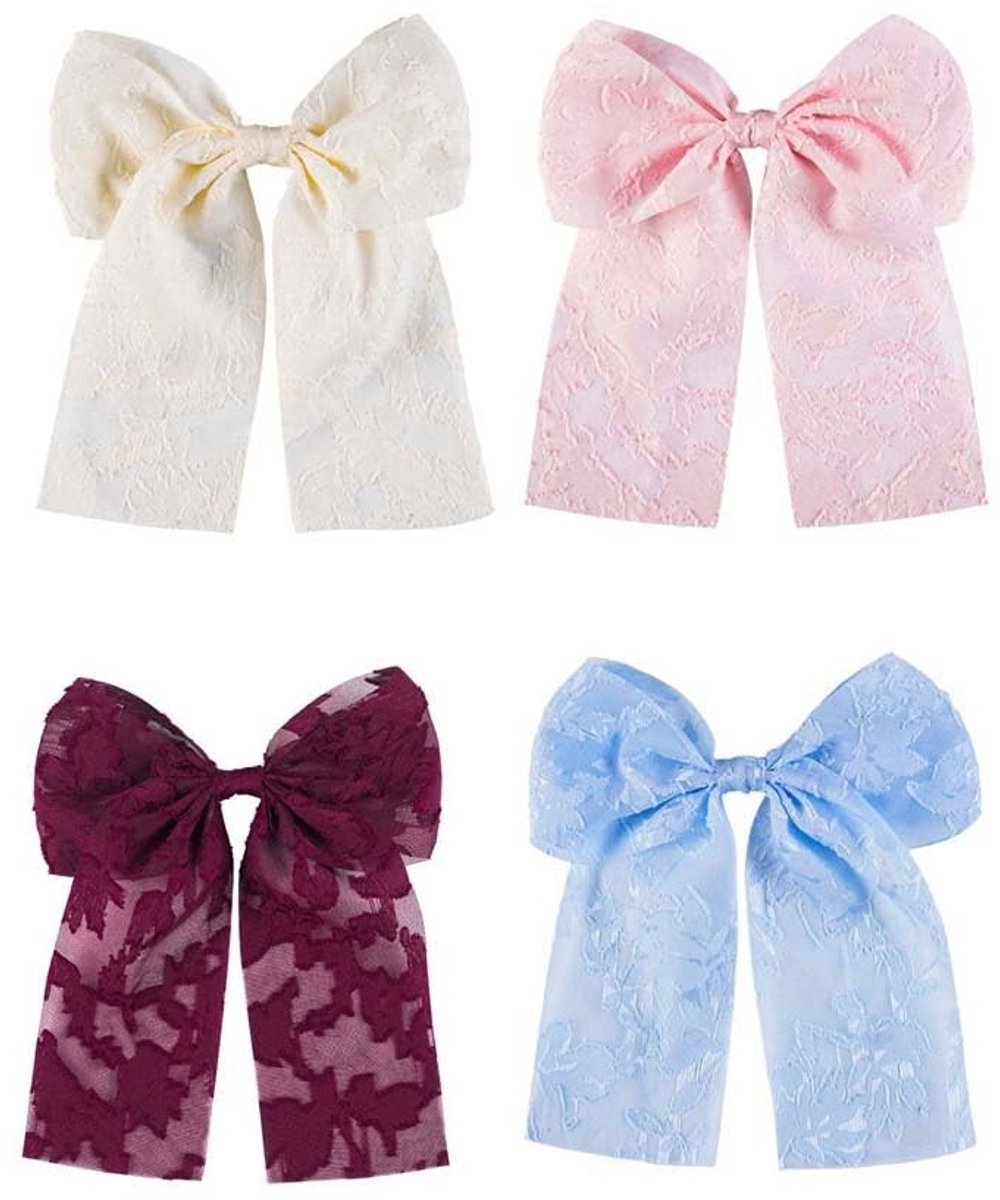 Dailygoods - 4 Stuks Haarspelden met Strik voor Dames