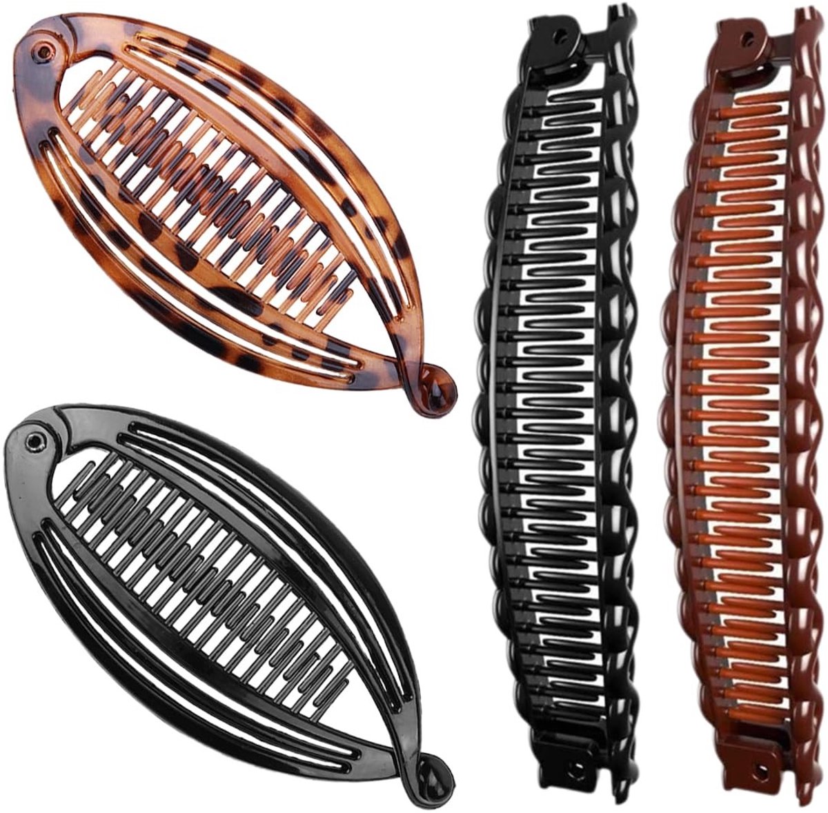 Dailygoods - Set van 4 Retro Bananen Haarspelden voor Dames