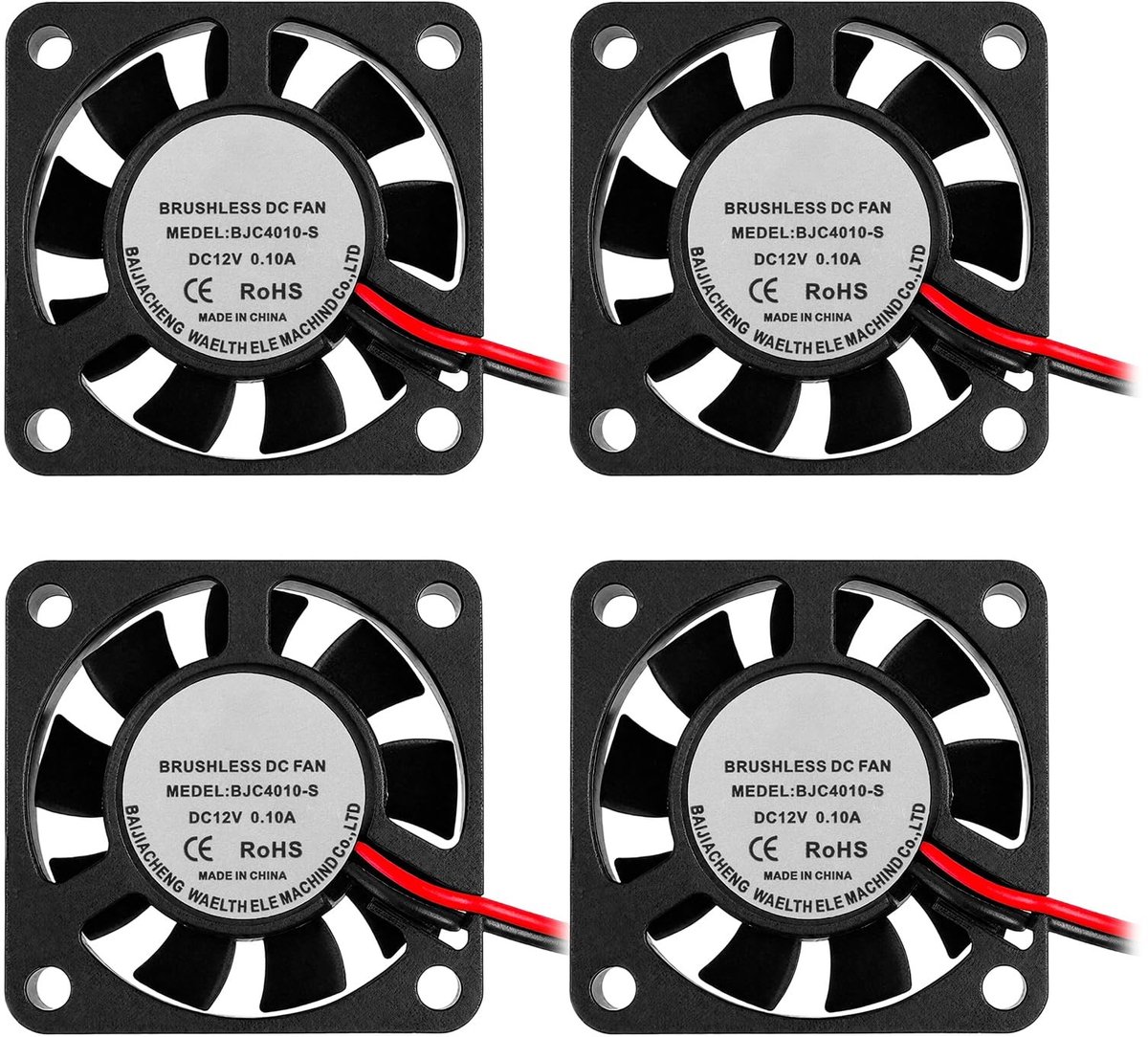 Dailygoods - 4 Stuks 12V Mini Ventilator voor Koeling en Reparatie