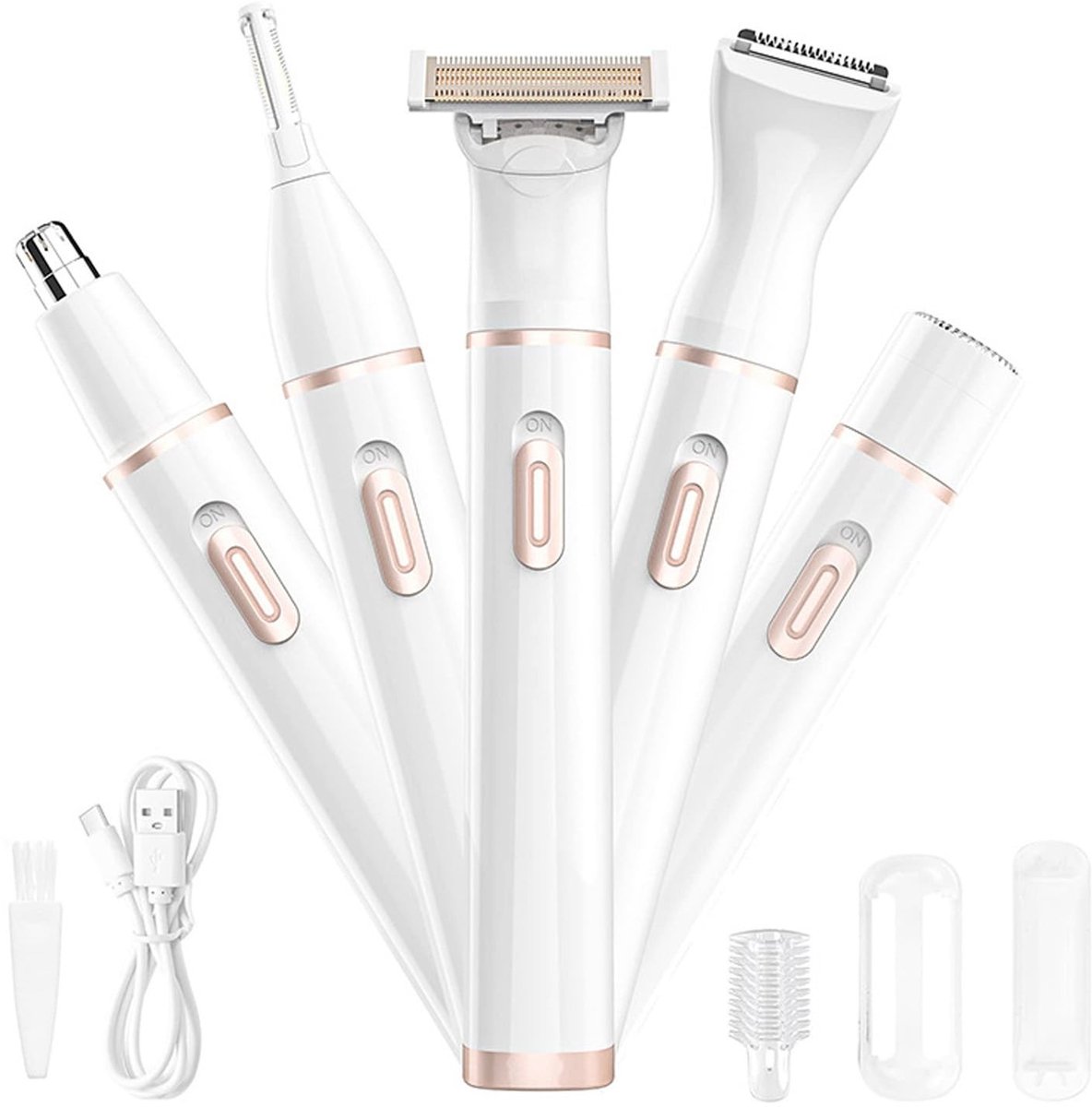 Dailygoods - 4-in-1 Elektrische Epilator met USB Oplaadfunctie voor Dames