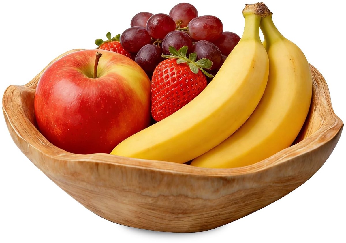 Dailygoods - Handgemaakte Houten Fruitschaal voor Fruit en Snacks