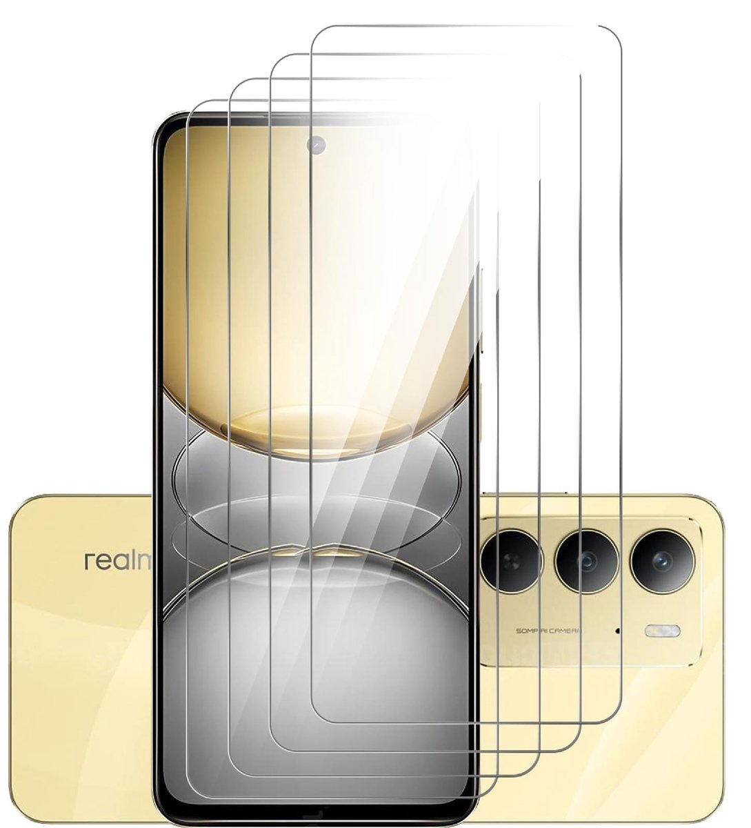 Dailygoods - 4 Stuks Gehard Glas Screenprotectors voor Smartphones