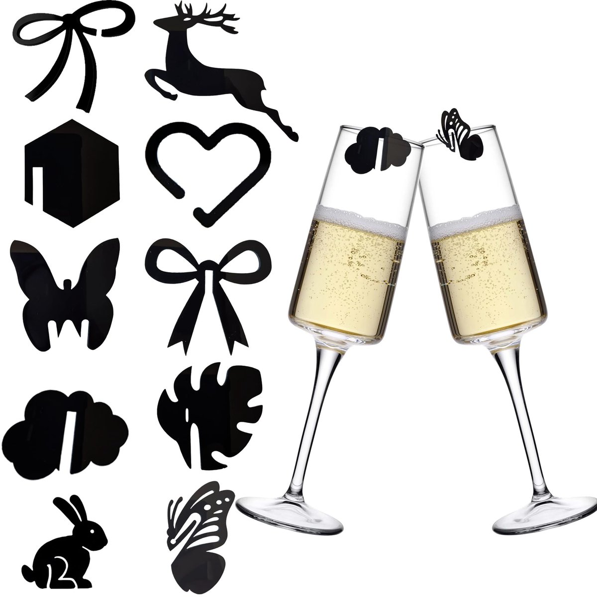 Dailygoods - Set van 20 Herbruikbare Acryl Glasmarkeringen voor Feesten