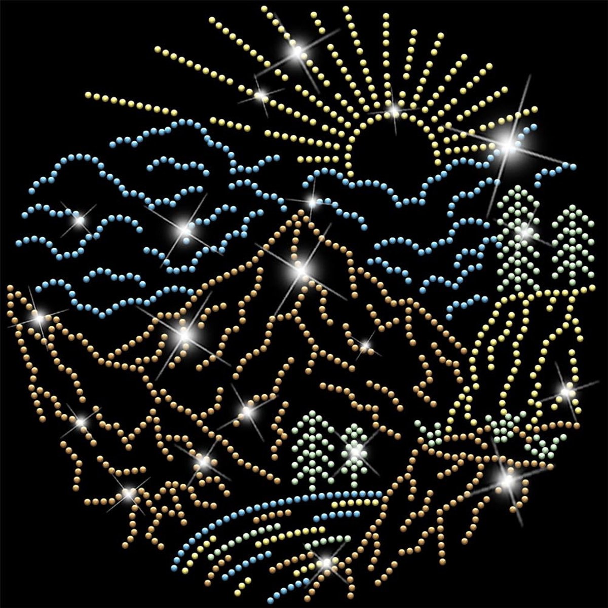 Dailygoods - Landschapsscène Heat Transfer voor Kledingdecoratie