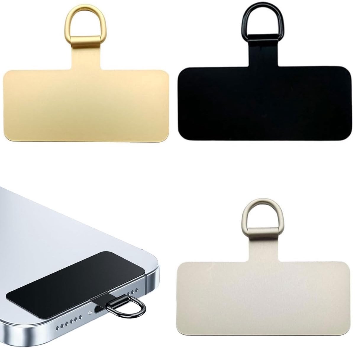 Dailygoods - 3 Stuks Universele Patches voor Telefoonkoord met Veerring