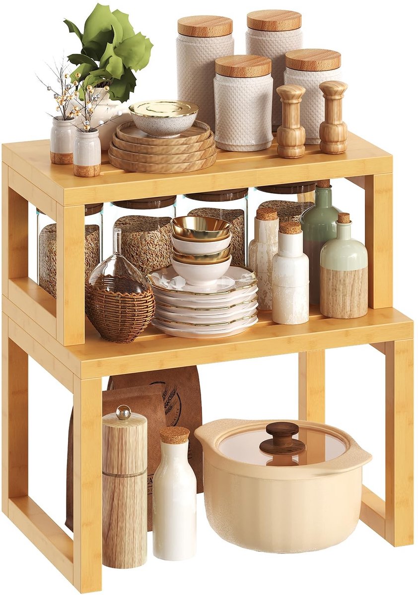 Dailygoods - Bamboe Keukenorganizer Set met 4 Planken