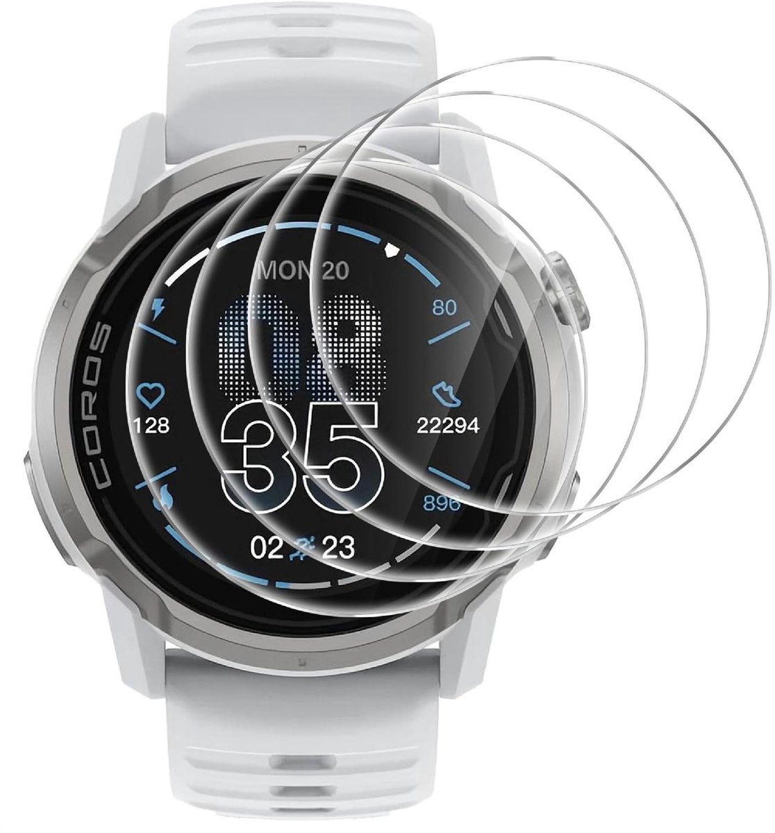 Dailygoods - Displaybeschermfolie voor COROS Apex 4 42 mm, 4 Stuks