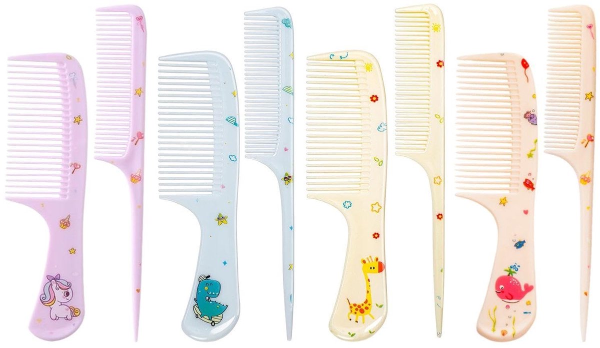 Dailygoods - 8 Stuks Schattige Draagbare Plastic Barkammen
