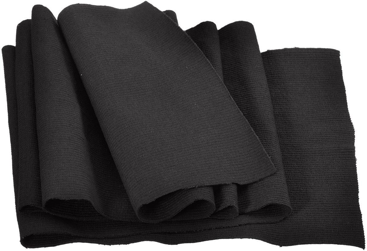 Dailygoods - Elastische Manchetten voor Kleding, Geribbeld Katoen in Zwart