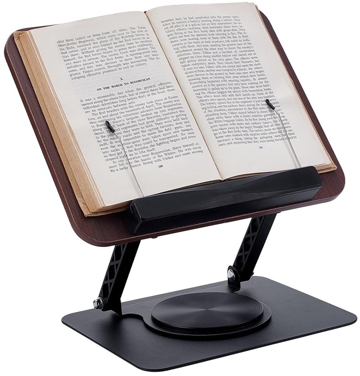 Dailygoods - 360° Draaibare Boekenhouder van Staal en Hout