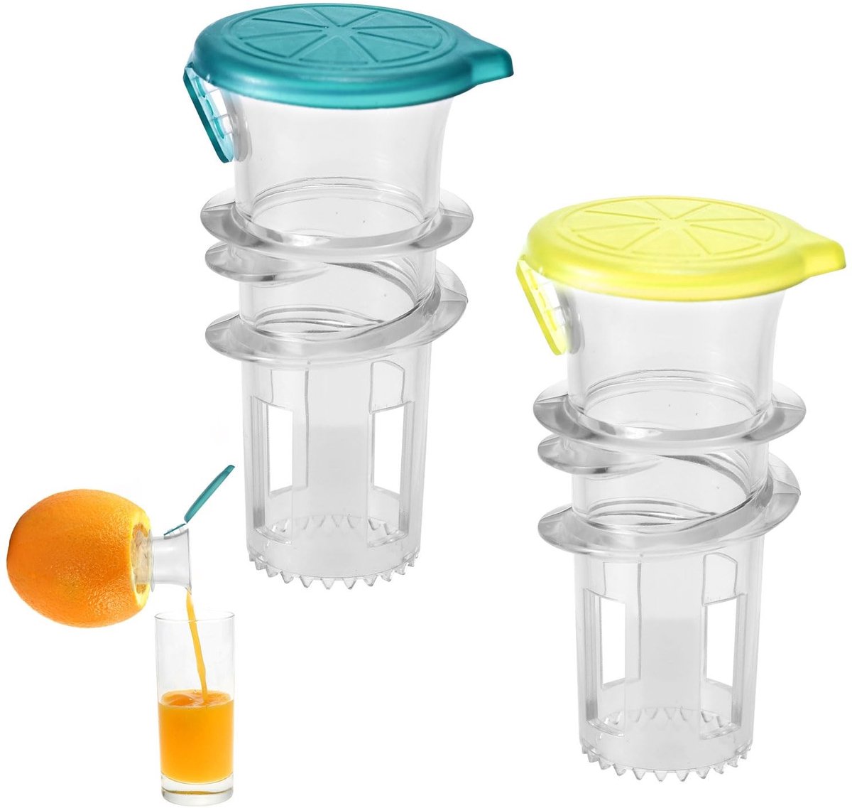 Dailygoods - Draagbare Plastic Citroenpersen Set van 2 voor Drankjes