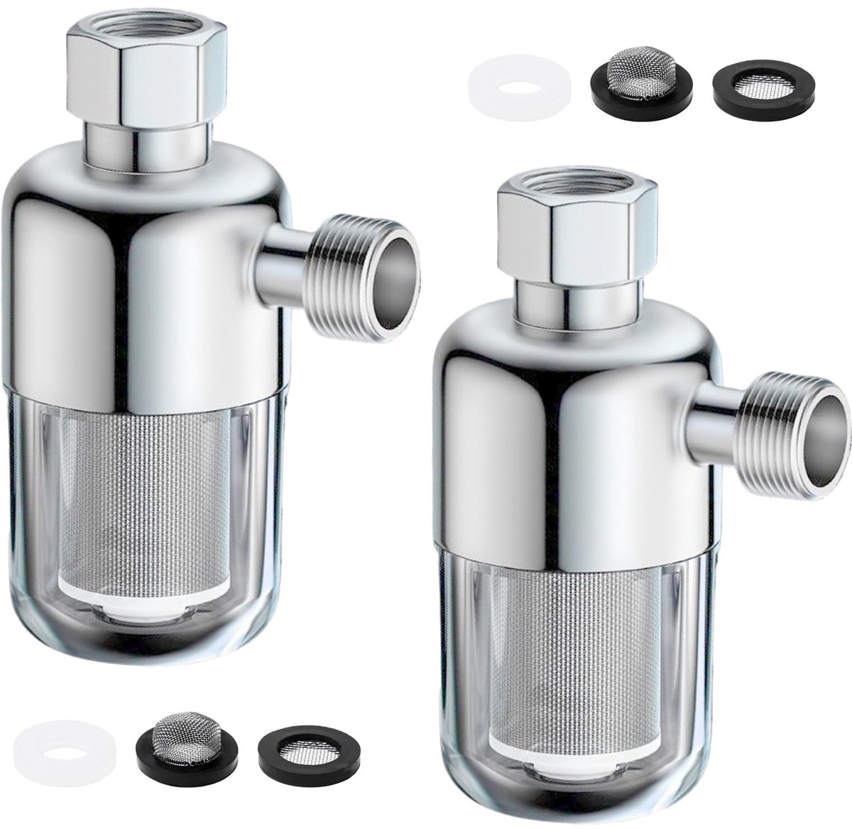 Dailygoods - 2 Stuks Douche Waterfilter met Roestvrij Stalen Element